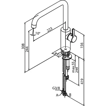 Damixa Silhouet Keittiöhana J-Putki, Apk - Keittiöhanat - 5708516827931 - 2