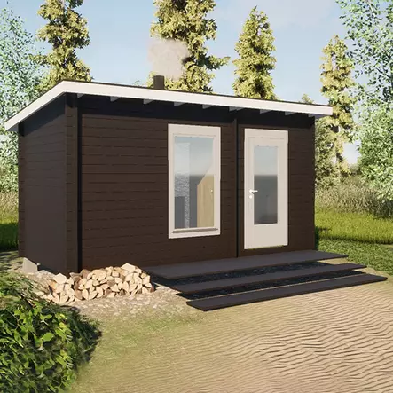 Pihasauna Ylläs 11m2, 42mm Hirsisauna - Tynnyrisaunat ja Hirsisaunat - 4100503013 - 2