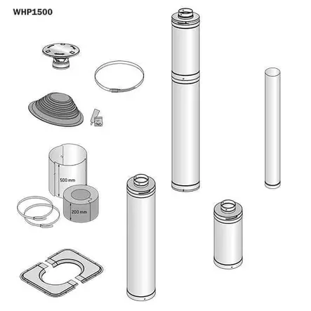 Harvia Savuhormi 1,5M Teräs - Savuhormit ja Piiput - 300092924 - 2