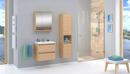 Kiba Aria 600 Tammi Kalustesetti - Kylpyhuonekalusteet - 6429810290687 - 1